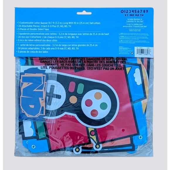 New 10 FT Customizable Happy Birthday Banner | Party Decorations | Boy | Gaming - Picture 2 of 2